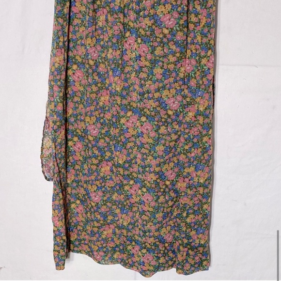Vintage Handmade Floral Long Sleeve Prairie Style Modest Maxi Dress M - Picture 10 of 15